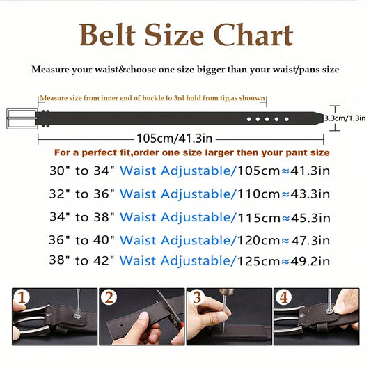 men's leather pin buckle casual retro leather belt youth jeans belt, Father's Day Gift