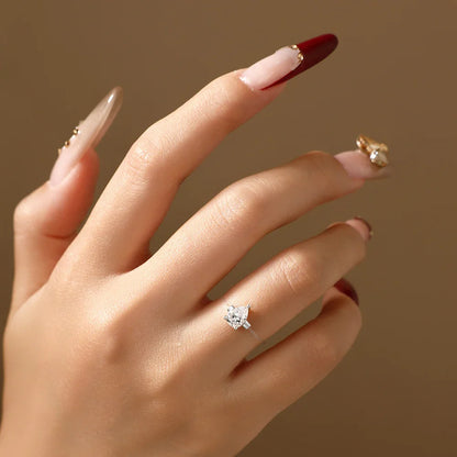 Bagues en Moissanite ATTAGEMS 0.8CT DVVS1 pour femmes, en argent sterling 925, ligne de pêche transparente créative, bague faite à la main, cadeau de bijoux