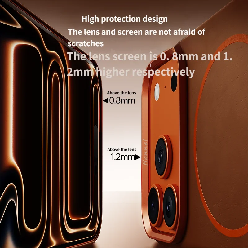 High-End Elephant Leather Texture Magnetic Phone Case for IPhone 17 Pro Max Air for Magsafe Wireless Charging Full Protect Cover