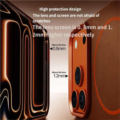 High-End Elephant Leather Texture Magnetic Phone Case for IPhone 17 Pro Max Air for Magsafe Wireless Charging Full Protect Cover