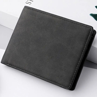 Portefeuille homme en cuir PU, fentes multiples pour cartes, porte-monnaie pliant, sac à main grande capacité