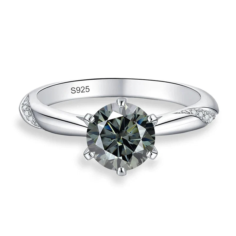 0.5ct 1ct 2ct Blue Pink Grey Moissanite Rings Gifts for Women 925 Sterling Silver Wedding Band Women's Ring Woman Rings