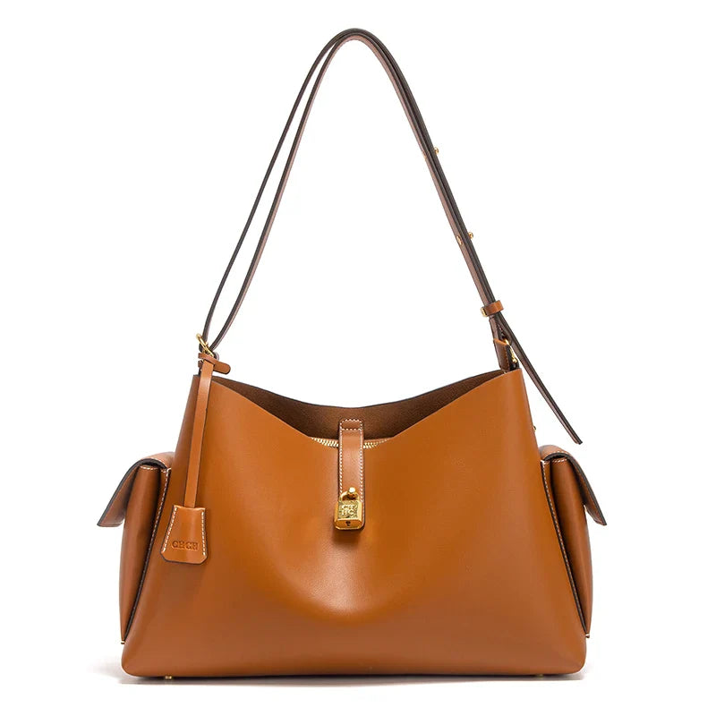Women's Handbag 2026 Spring/Summer New Coffee Motorcycle Bag Large Capacity Women's Fashion Tote Bag