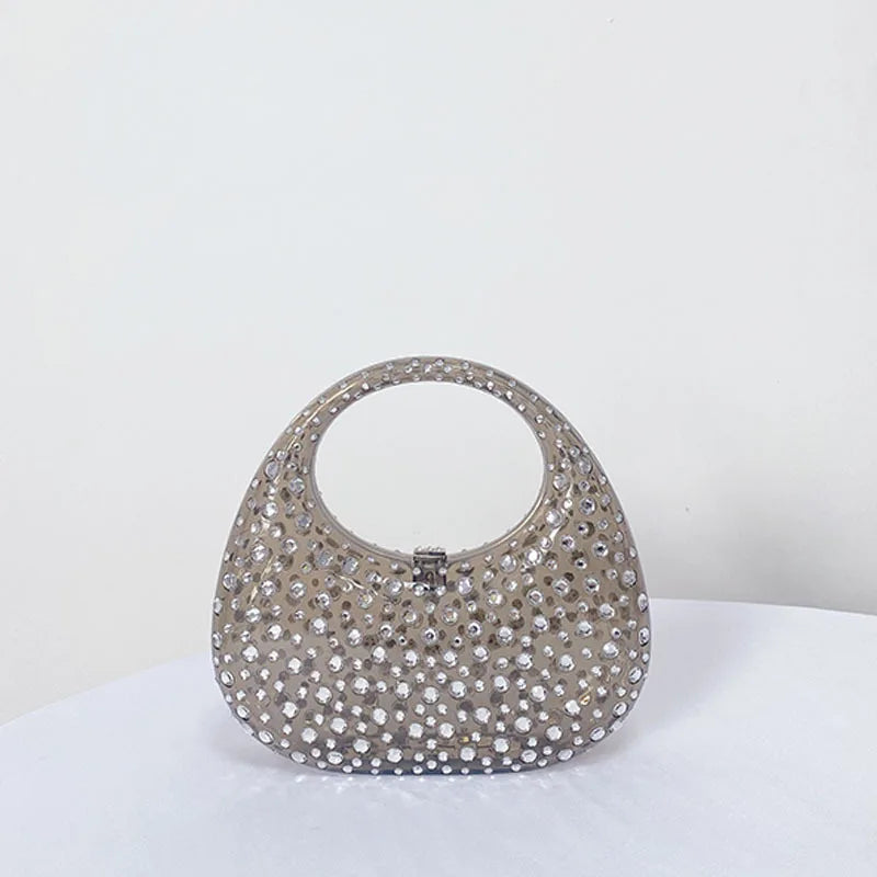 Fashion Women Diamond Handbags and Purses Transparent Acrylic Luxury Party Prom Evening Bag Casual Bling Bling Clear Clutch