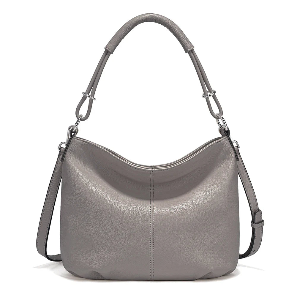 Women's Soft Cowhide Leather Shoulder Bag Fashion Leather Handbag Crossbody Bag Satchels For Commute Charming Hobos