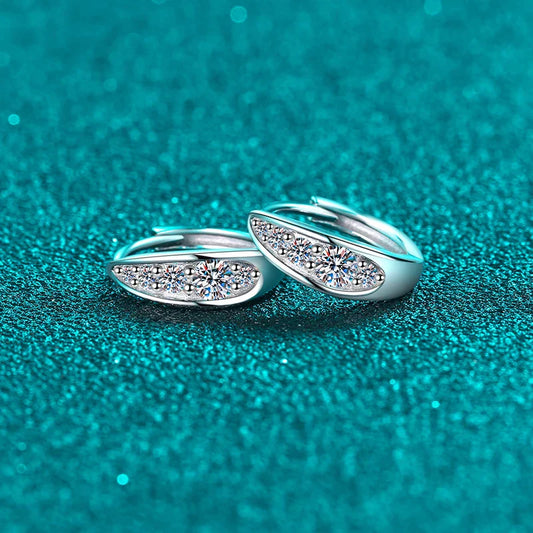 Full D Color Moisanite Earrings 925 Sterling Silver Lab Diamond Sparking Hoop Earrings Wedding Party Earring Fine Jewelry