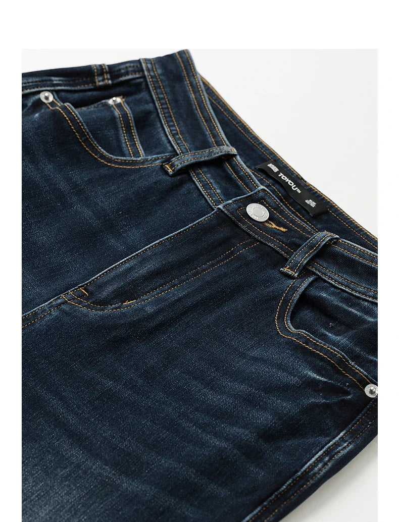 Women Denim jeans 2025 Autumn New Lycra Stretch Mid Waist Cotton Flares Pants