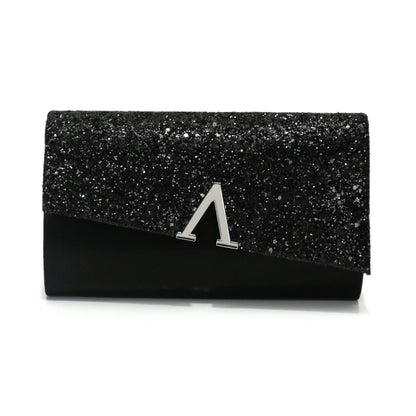 V Design Metal Chain Glamorous Design Evening Bags Envelope Shaped Sequins Handbags For Prom Dinner Wedding Banquet Purse