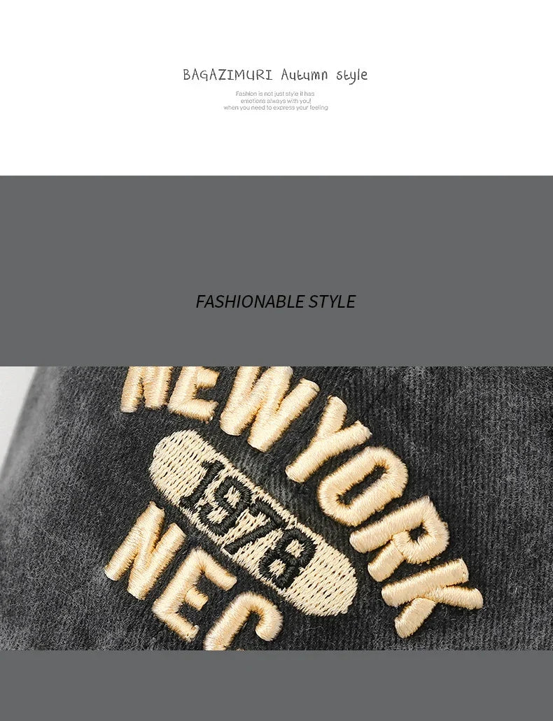 Baseball Cap Korean Washed Cotton Soft Top Hat Four Seasons Men's And Women's Embroidered American Letter Cap