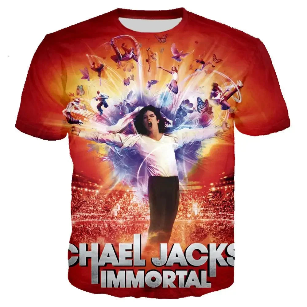 Michael Jackson Printed 3D T-shirt Unisex Summer Casual Streetwear Hip Hop Short Sleeve Fashion Harajuku Oversized Tops