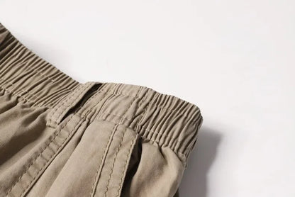 Casual Pants Men's Cargo Trousers Straight Leg Work Pants Men Cotton Casual Loose Spring Summer Wide Overalls Male Multi Pockets