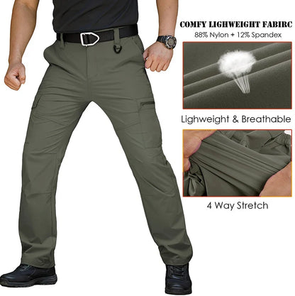 Men’s Lightweight Hiking Pants Quick Dry Water Resistant Tactical Work Outdoor Fishing Cargo Trousers