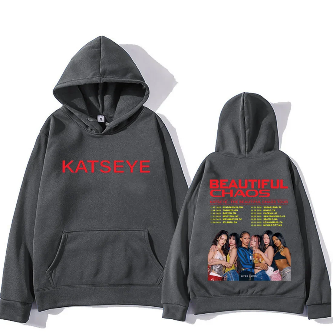 THE BEAUTIFUL CHAOS TOUR Fashion pop Hoodie Men Women's vintage clothes Fleece Long sleeve pullovers oversized hoodies