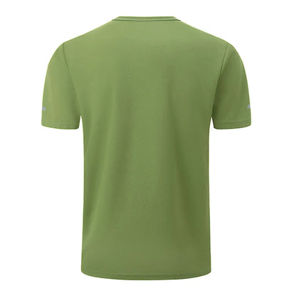 2/4/6Piece Four Seasons Men's Solid Color Round Neck Short Sleeve Top With Printed Cuffs Youth Sports And Leisure T-shirt trendy
