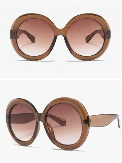 Retro Big Round Frame Sunglasses Lady Oversized Fashionable Street View Sunglasses Beach Resort Sunglasses