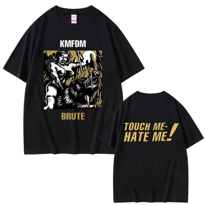 Rock Band Kmfdm Tour 97 Graphic Print T-shirt Summer Men Women Vintage Gothic Punk  Streetwear Male Casual Pure Cotton T Shirts