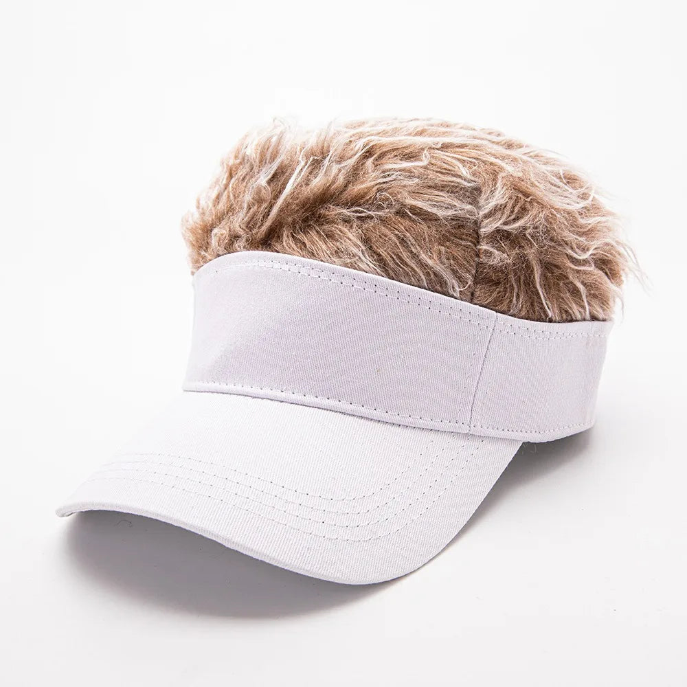 Men Women Baseball Cap With Spiked Hairs Wig Hat Spiked Wigs Casual Unisex Sunshade Adjustable Sun Visor