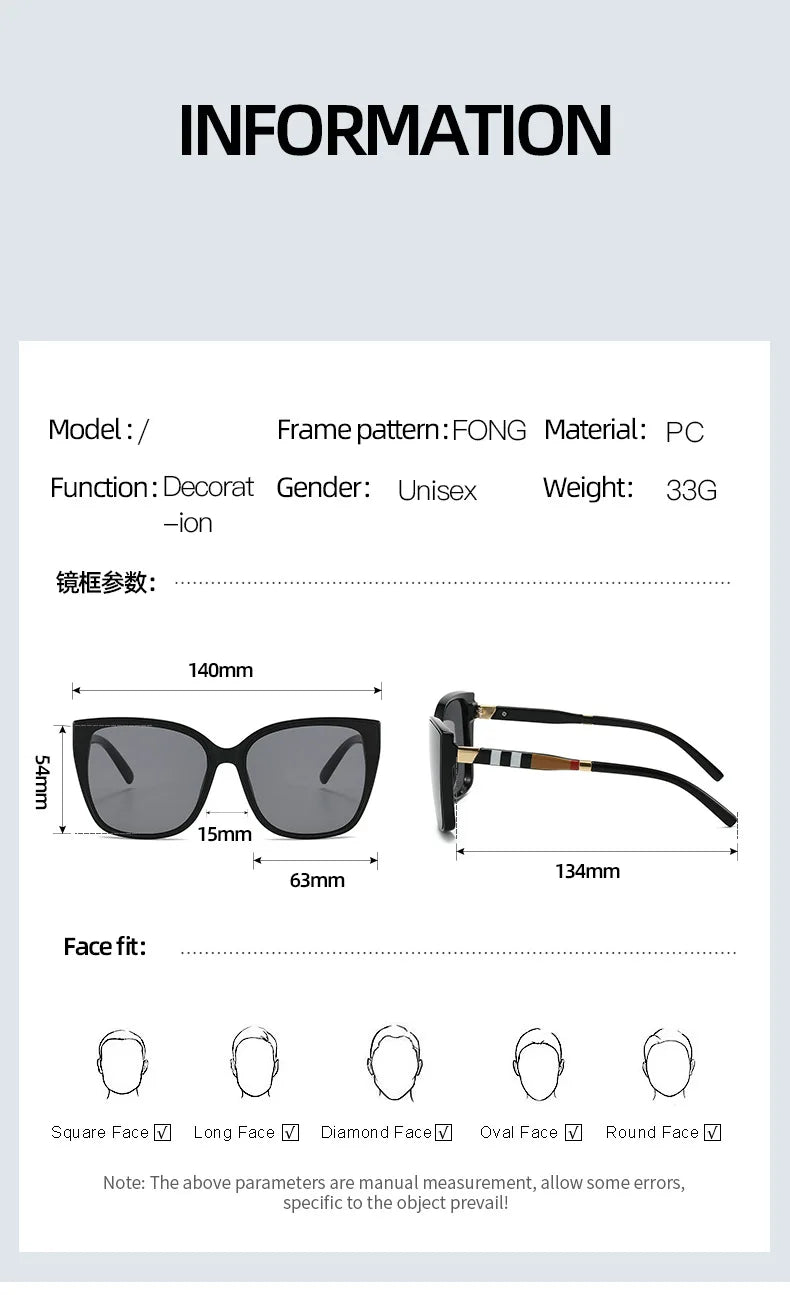 Trendy CAT EYE Sunglasses for women men UV400 Unisex Outdoor Eyewear with UV Protection Fashionable