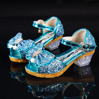 2026 Spring New Children's Shoes   Princess  Shoes Girl's Fashion Sandals Crystal Princess Shoes