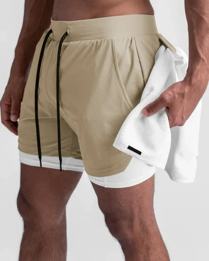 Fashion Gym Shorts for Men Clothing Casual Sweatpants Outdoor Running and Cycling Breathable Double-layer Shorts Men
