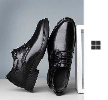 Leather Casual Elevator Shoes for Men 10cm Invisible Height Increase Casual Sneakers Business Formal Shoes