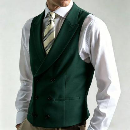 Men Vest Ivory Double Button With Lapel Waistcoat For Wedding Banquet Party Business Work Office Casual Daily Men Suit Vest