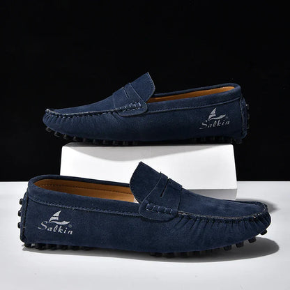 Quality Men's Suede Slip On Loafers Fashion Lightweight Breathable Wallking Driving Shoes Comfort fashion Outdoor Men's Sneakers