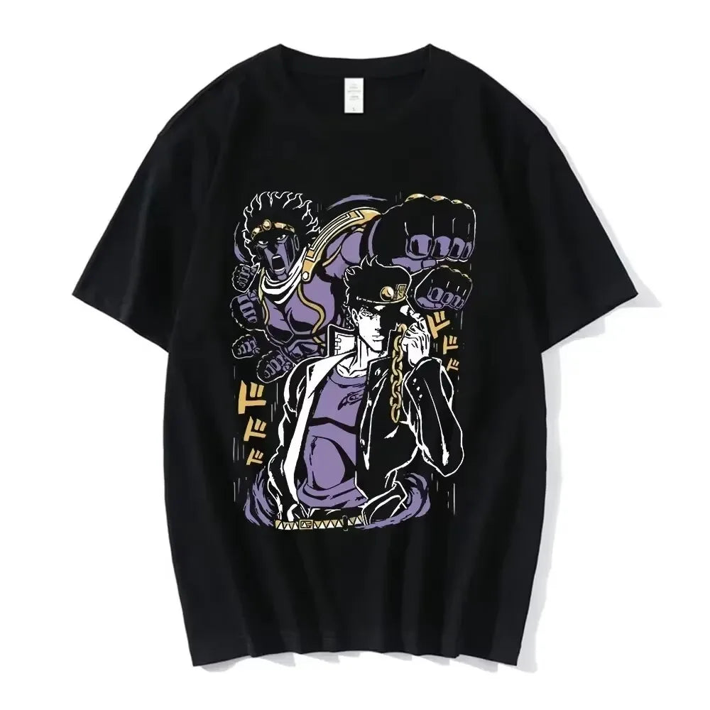 Anime Jojo 7 Steel Ball Run Charlie Kirk & Gyro Zeppeli Graphic Cotton Unisex Shirt 2026 Summer New Y2k Short Sleeve T Shirt