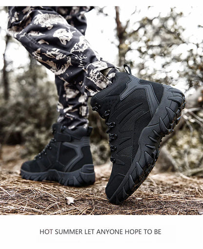 Men Boots Outdoor Combat Ankle Boot Tactical Boots for Man Anti-Slip Motocycle Boots Climbing Hiking Shoes Size 39-46