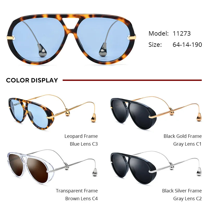 2026 Trend High Quality Pilot Sunglasses Acetate Frame Man Polarized Glasses Women Personality Alloy Legs UV400 Outdoor Eyewear