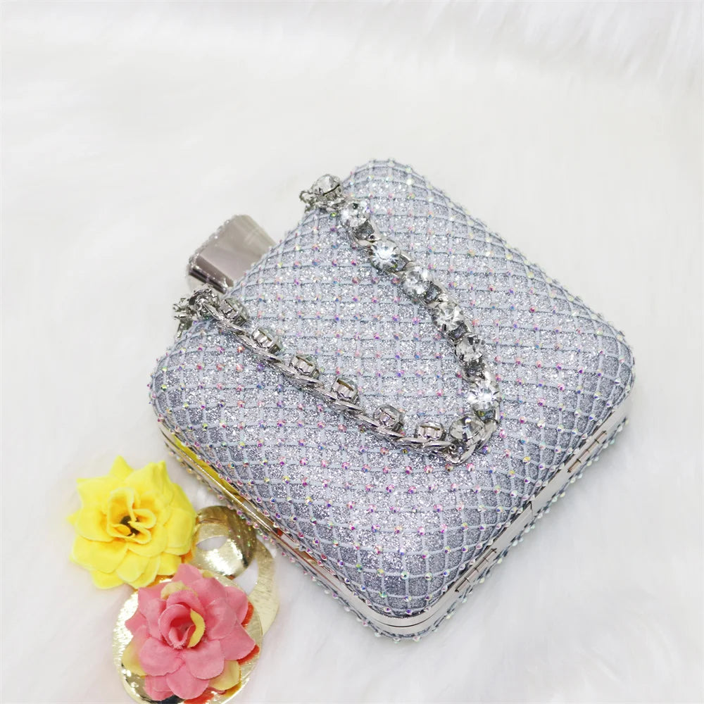 New Silver Simple And Comfortable Streamlined Pointed Shoes Fashionable And Versatile Party Ladies Shoes And Bag Set
