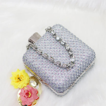 New Silver Simple And Comfortable Streamlined Pointed Shoes Fashionable And Versatile Party Ladies Shoes And Bag Set