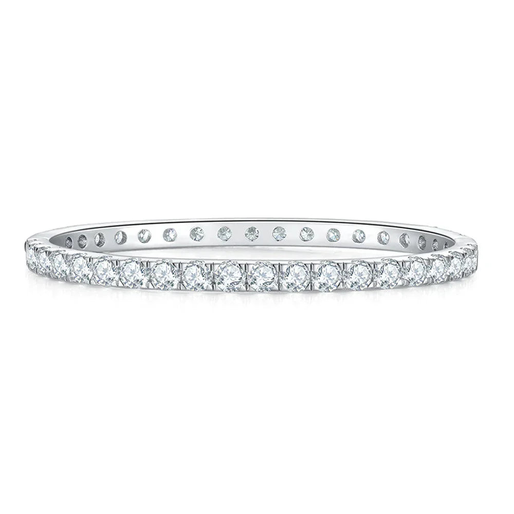 D VVS1 Full 4mm Moissanite Bangles GRA Certified s925 Sterling Sliver Plated 18k Bracelets for Women Party Gift Jewelry