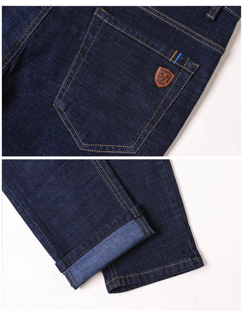 2024 Fashion Men Stretch Loose Straight Jeans Casual Elastic Slim Fit Denim Pants Male Brand Business Trousers Large size 38 40