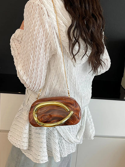 Women's Sealed Box Shaped Acrylic Clutch Fashion Dinner Wedding Party Handbag Elegant Luxury Designer Crossbody Shoulder Bag