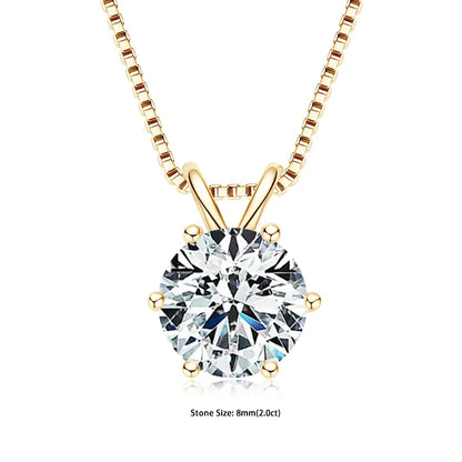 Certified Multi-size Round Moissanite Solitaire Pendant Necklaces 925 Sterling Silver Necklace For Women Jewellry Gifts