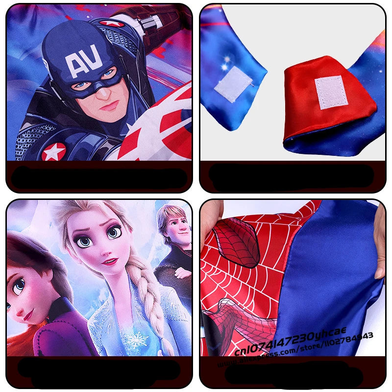 Halloween Super Hero Masquerade Mask Cape Cloak Anime Spider Man Batman Cloak Action Figure Marvel Toys Cosplay Party Gift