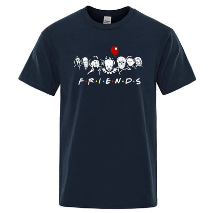 Men's High Quality T-shirt 100% Cotton T-shirt Funny Friends Print T Shirt Loose Summer Cool O-neck Men T-shirt Male Tops Tee