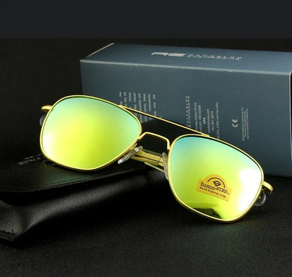RE Pilot Sunglasses Men Top Quality Brand Designer AGX Tempered Glass Lens AO Sun Glasses Male