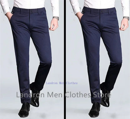 Formal Dress Suit Pants Tall Men 190CM Business Black Blue Plus Size 40 42 44 46 Extra Long Lengthened Straight Office Trousers