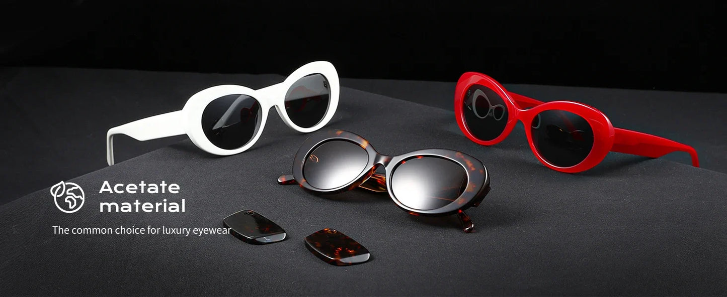 Handmade Acetate Oval Polarized Sunglasses Women Thick Frame UV400 Protection Sun Glasses for Ladies Shopping Gift