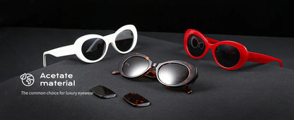 Handmade Acetate Oval Polarized Sunglasses Women Thick Frame UV400 Protection Sun Glasses for Ladies Shopping Gift