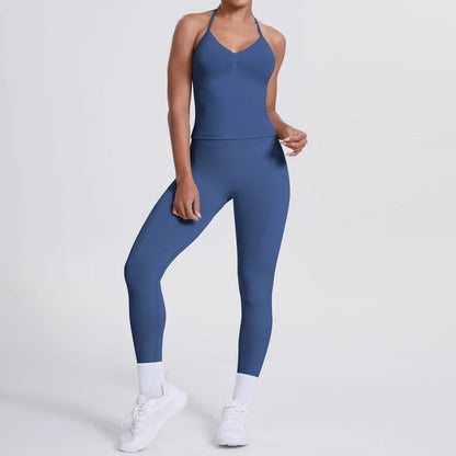 2 Piece Yoga Clothes Women Tracksuit Athletic Wear Pilates Fitness Suit Gym Workout Push Up Clothes Sports Bra Leggings Suit