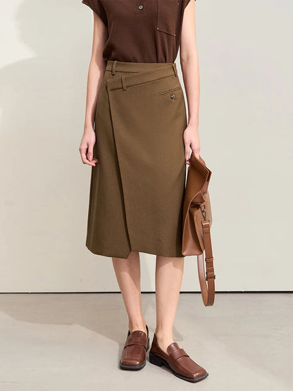 Minimalism 2024 Autumn Skirts for Women New Commuter Intellectual One-piece Wrap A-line Solid Slim Blazer Skirt 12443019
