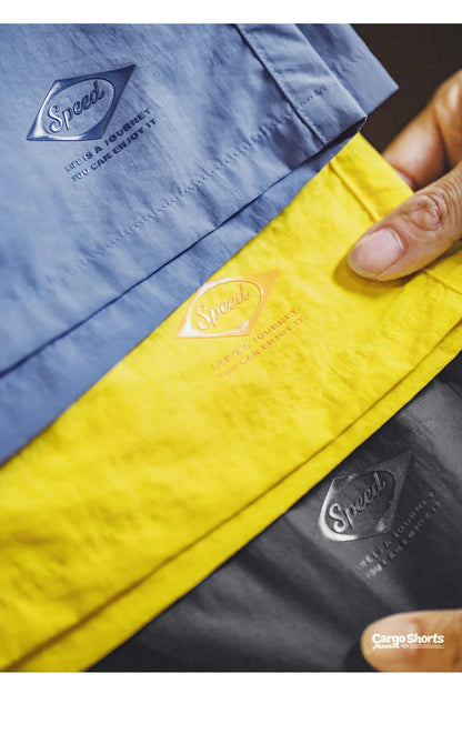 Summer Men's Casual Shorts Outdoor Workwear Straight Fit Multi-pocket Sports Shorts Mid-Rise Elastic Waistband Pants