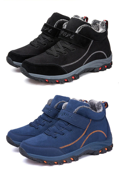 Waterproof Winter Men Boots Cow Suede Warm Snow Women Boots Men Work Casual Shoes High Top High-top Non-slip Ankle Boots