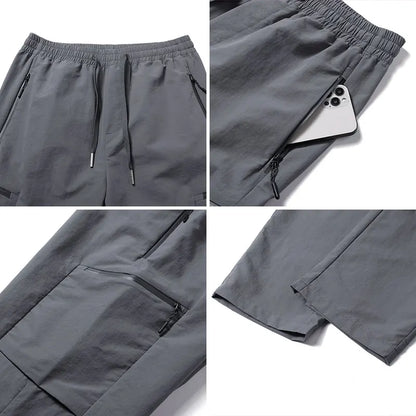 Hiking Women Pant Elastic Waist Waterproof Trouser Zippered Pockets Sport Pant Men Windproof Outdoor Cargo Pants Fishing Trouser
