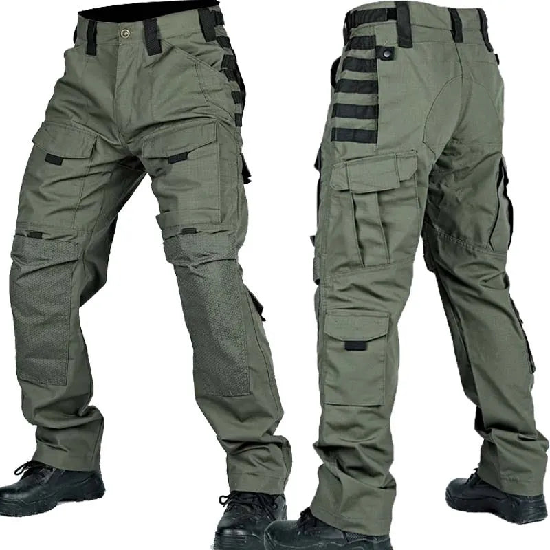 Men Tactical Pants Quick Dry Milit Multi-Pocket Cargo Pants Casual Trousers Wear-Resistant Workwear Traning Hunting Pants Loose