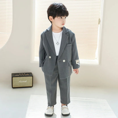 Handsome Kids Casual Suits 3 Pieces Stage Performance Wear,Spring Autumn Boys Suit Set Holiday Outfit 80-150cm