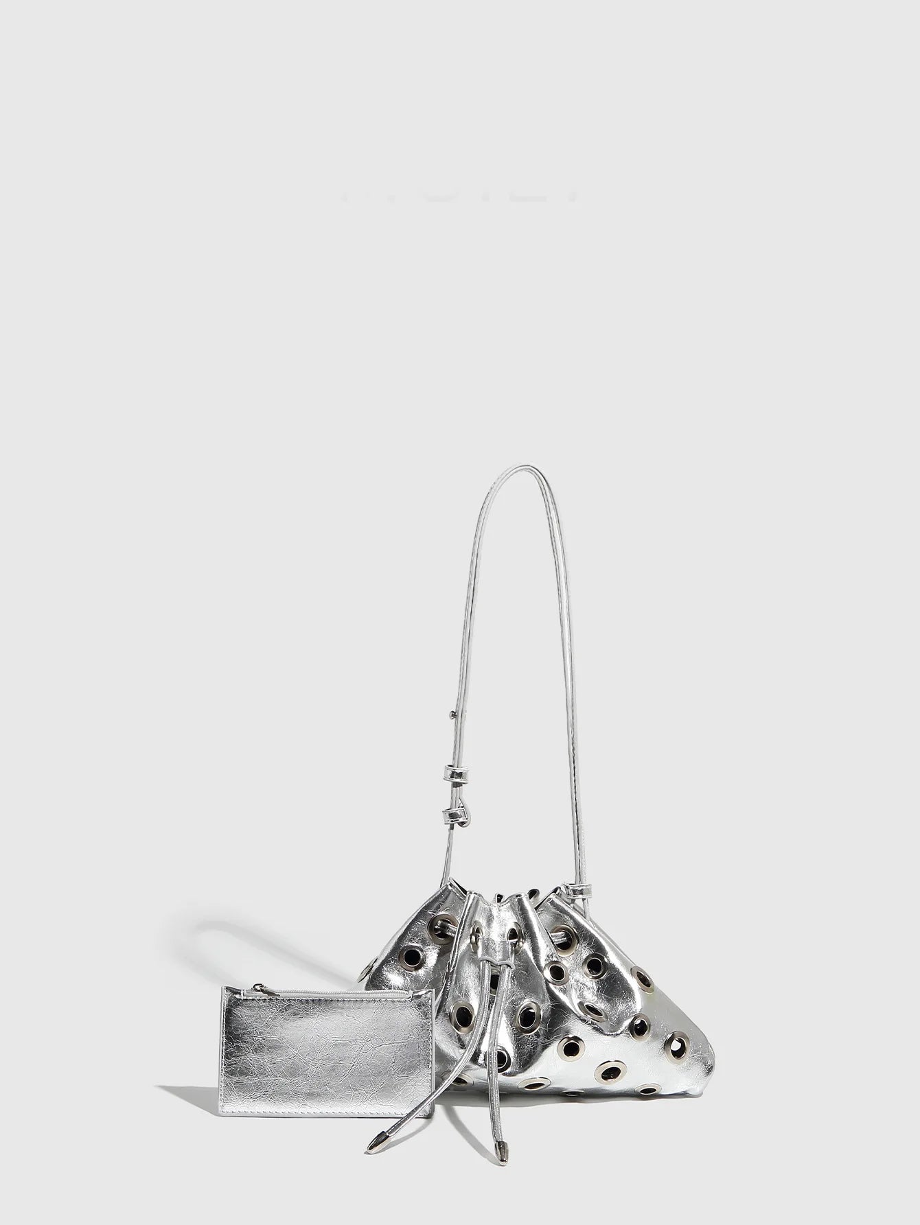 Hollow Rivet Designer Shoulder Bag Designer Luxury Bags Women 2025 Drawstring Bucket Bags High Quality Handbags Mini Purses Chic